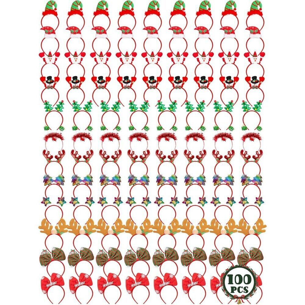 24PCS Christmas Headbands for Women Holiday Party Favors Xmas Decorations